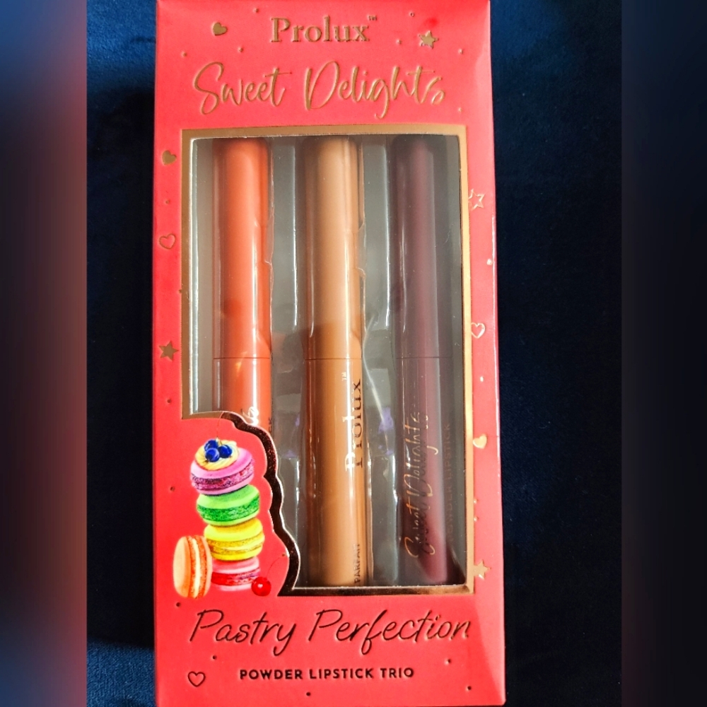 Sweet Delights Pastry Perfection Powdee Lipstick Trio - Orange, Brown, Red